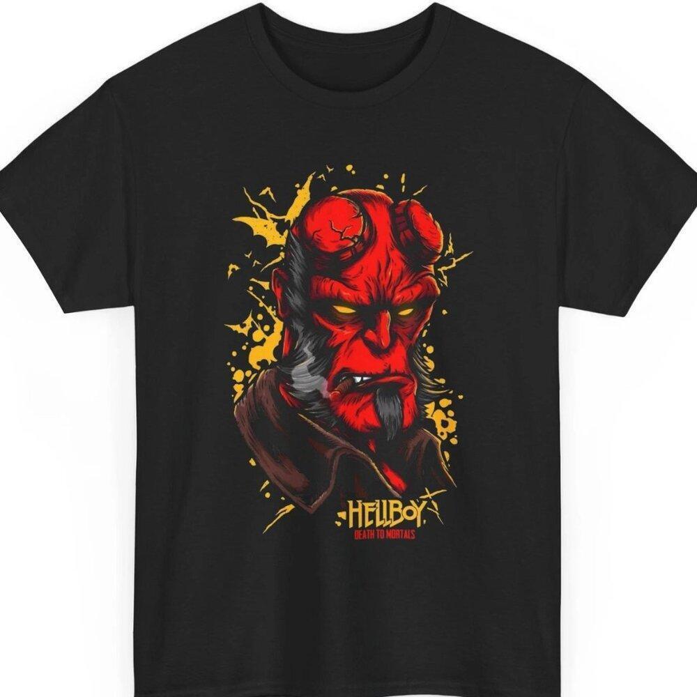 Hellboy Tee, Cool Comic Book Graphic T-Shirt, Superhero Costume Cosplay Top